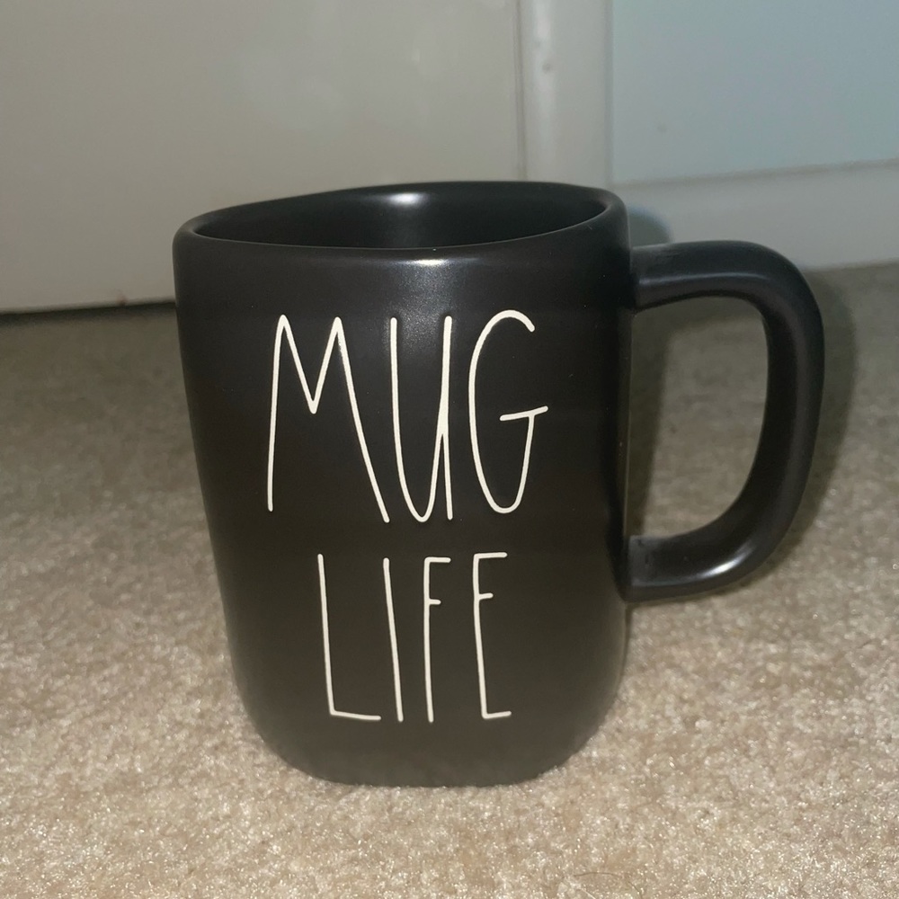 New Rae Dunn Black “MUG LIFE” mug